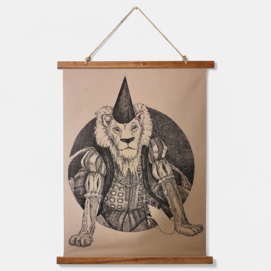 Der König der Löwen Wandteppich Mit Holzrahmen (Vorderseite)