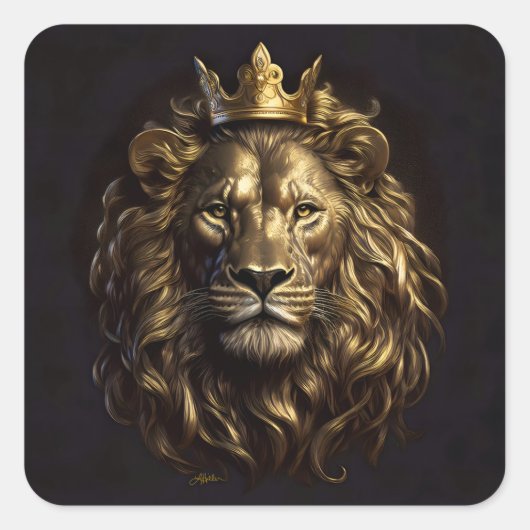 Der König! Der nicht so feige Löwe von Oz Quadratischer Aufkleber (Vorderseite)