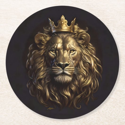 Der König! Der nicht so feige Löwe von Oz Runder Pappuntersetzer (Vorderseite)