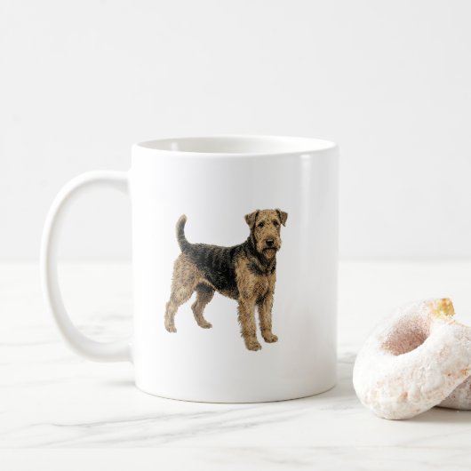 Der König der Terrier – Airedale Spirit Art Kaffeetasse (Mit Donut)