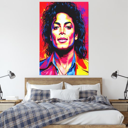 Der König des Pops in elektrischen Farben Leinwanddruck (Insitu (Schlafzimmer))