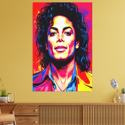 Der König des Pops in elektrischen Farben Leinwanddruck (Insitu (Wohnzimmer))