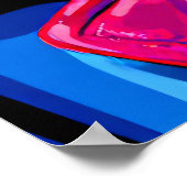 Der König des Pops in elektrischen Farben Poster (Ecke)