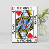 Der König ist eine Frau Dankeskarte (Stehend Vorderseite)