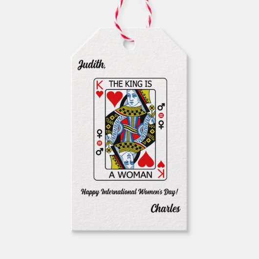 Der König ist eine Frau Geschenkanhänger (Vorderseite)
