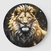 Der König: Majestic Gold und Graue Löwe, Große Wanduhr (Vorderseite)