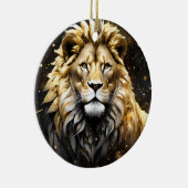 Der König: Majestic Gold und Graue Löwe, Keramik Ornament (Rechts)