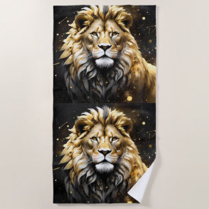 Der König: Majestic Gold und Graue Löwe, Strandtuch