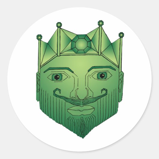 Der König Runder Aufkleber (Vorderseite)
