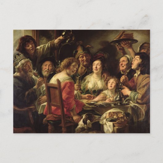 Der König trinkt Postkarte (Vorderseite)