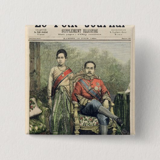 Der König und die Königin von Siam Button (Vorderseite)