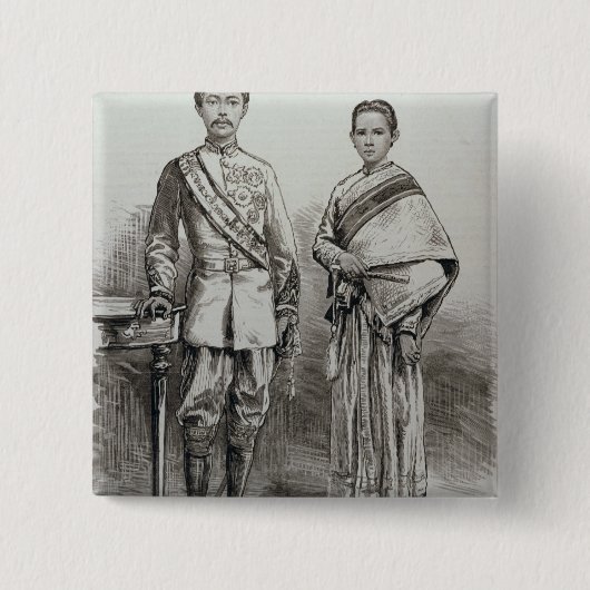 Der König und die Königin von Siam Button (Vorderseite)