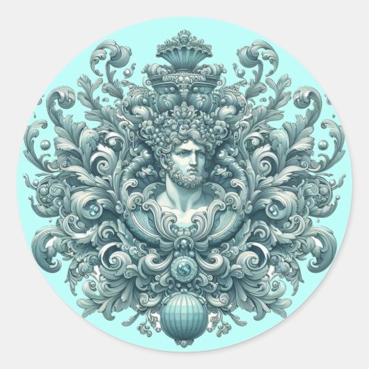 Der König von Aquamarin. Runder Aufkleber (Vorderseite)