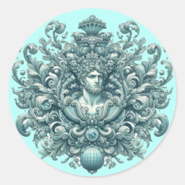 Der König von Aquamarin. Runder Aufkleber