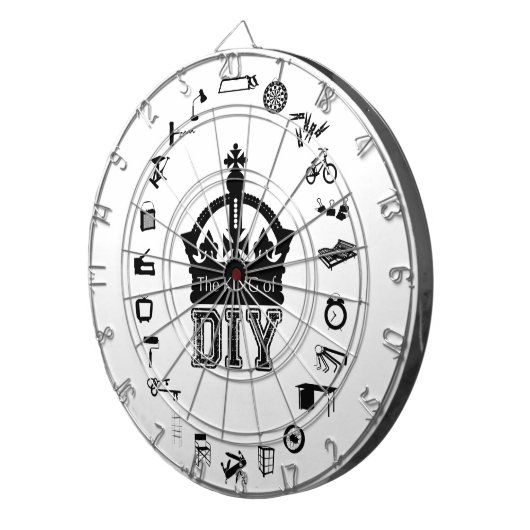 Der König von DIY gotischen Schriften + clipart Dartscheibe (Vorderseite rechts)