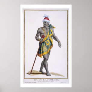 Der König von Florida, 1780 (farbige Gravur) Poster