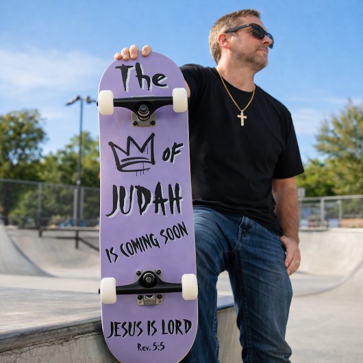 Der König von Juda Jesus Lila Doodle Christlich Skateboard