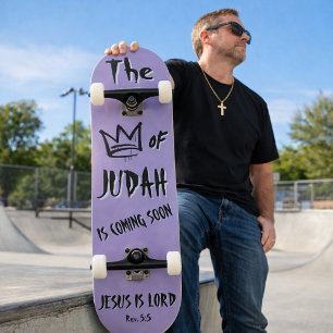 Der König von Juda Jesus Purpurkrone Graffiti Text Skateboard