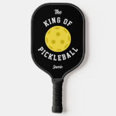 Der König von Pickleball Niedlicher Spaß in schwar Pickleball Schläger (Rückseite)