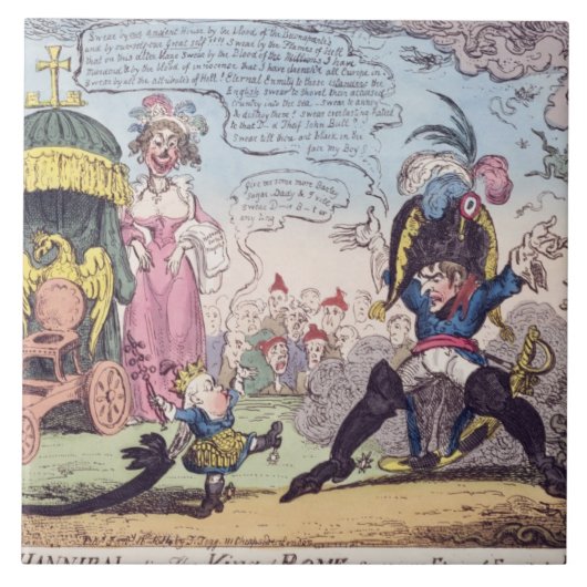 Der König von Rom, 1814 - Cartoon, der Napoleon Fliese (Vorderseite)