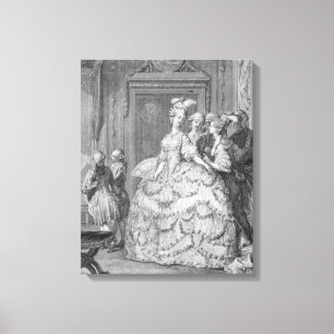 Der Königin Dame-in-Wartete, graviert durch P.A. Leinwanddruck
