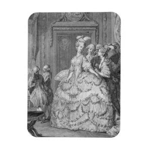 Der Königin Dame-in-Wartete, graviert durch P.A. Magnet