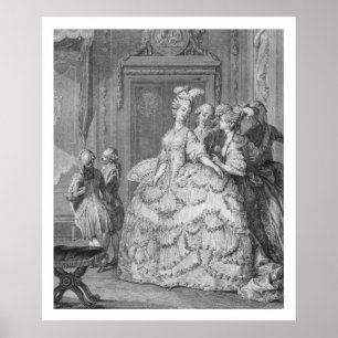 Der Königin Dame-in-Wartete, graviert durch P.A. Poster