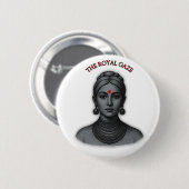 Der königliche Blick - Indische Königin Linienkuns Button (Vorne & Hinten)