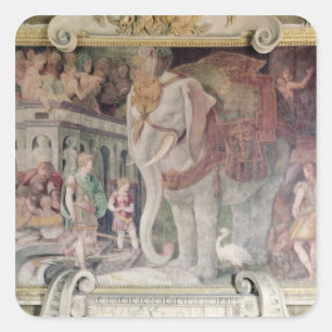 Der königliche Elefant Quadratischer Aufkleber