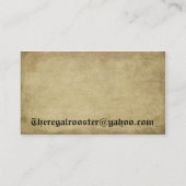 Der königlicher Hahn-kundenspezifische Auftrag Visitenkarte (Rückseite)