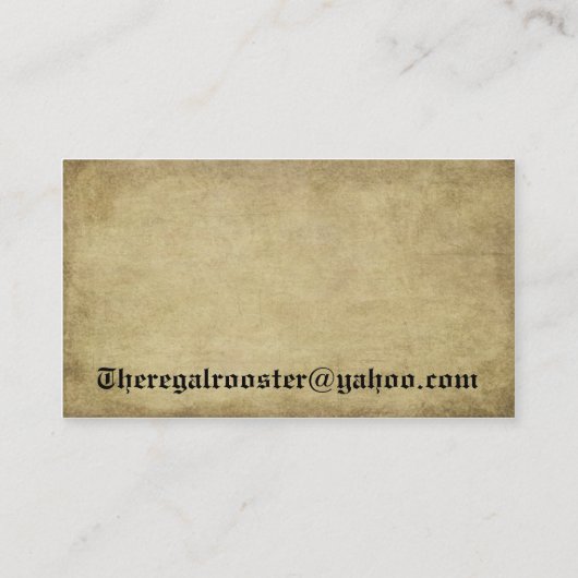 Der königlicher Hahn-kundenspezifische Auftrag Visitenkarte (Rückseite)