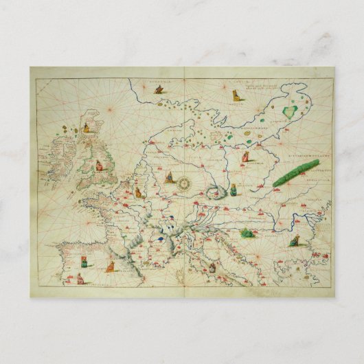 Der Kontinent Europas Postkarte (Vorderseite)