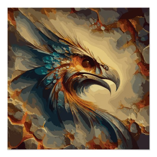 Der Kopf des ausgestorbenen Vogels - Abstraktes Ar Poster (Vorderseite)