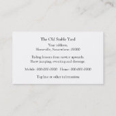 Der Kopf des Pferds auf einem schlichten Visitenkarte (Rückseite)