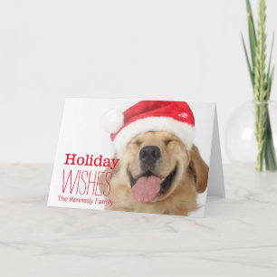 Der Kopf und das goofy Lächeln eines glücklichen H Feiertagskarte