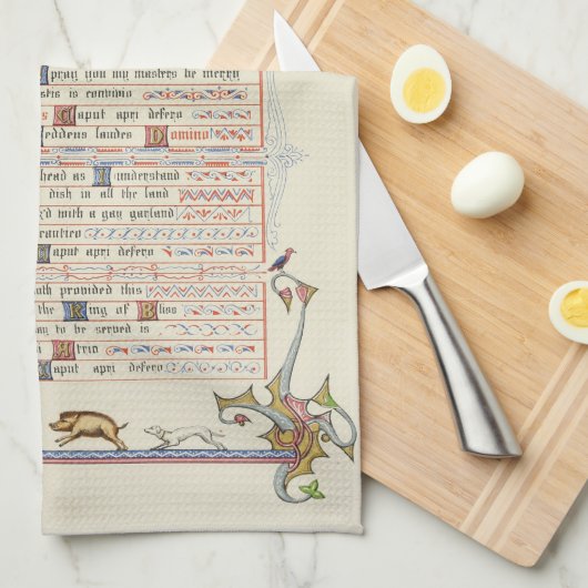 Der Kopf Weihnachtslied Mittelalter Geschirrtuch (Viertel Falte)