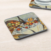 Der Korb der Äpfel von Paul Cezanne Getränkeuntersetzer (Linke Seite)