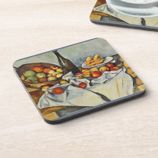 Der Korb der Äpfel von Paul Cezanne Getränkeuntersetzer (Linke Seite)
