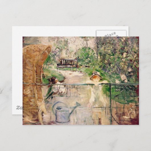 Der Korbvorsitzende Berthe Morisot Postkarte (Vorne/Hinten)