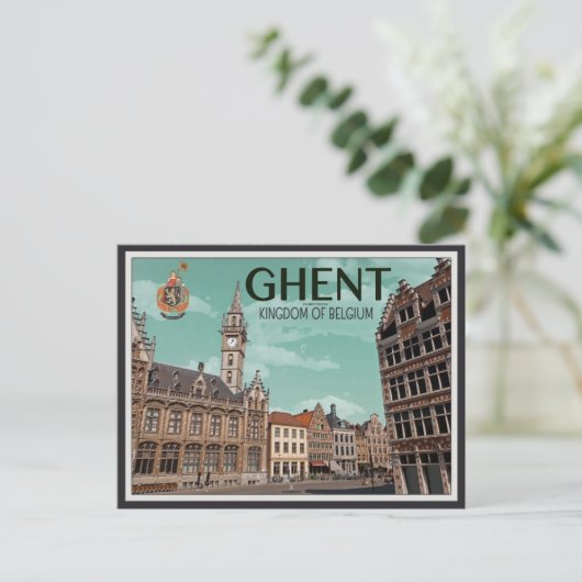 Der Korenmarkt - Gent Postkarte (Stehend Vorderseite)
