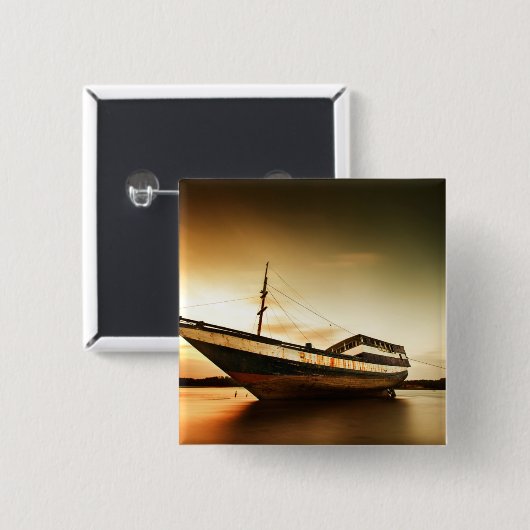 Der Körper alten Schiffs | Bali, Indonesien Button (Vorne & Hinten)