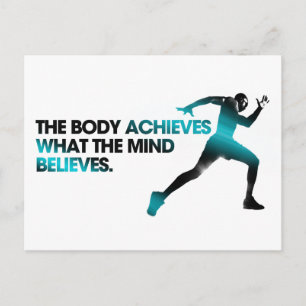 Der Körper erreicht, was der MIND für Cyan hält Postkarte