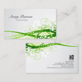 Der Kosmetologe Grüne Blumenrinde und Blätter Visitenkarte (Vorne/Hinten)