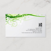 Der Kosmetologe Grüne Blumenrinde und Blätter Visitenkarte (Rückseite)