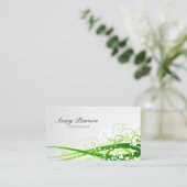 Der Kosmetologe Grüne Blumenrinde und Blätter Visitenkarte (Stehend Vorderseite)