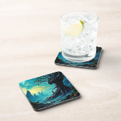 Der kosmische Baum der Fantasie Getränkeuntersetzer (Rechte Seite)