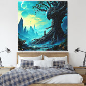 Der kosmische Baum der Fantasie Leinwanddruck (Insitu (Schlafzimmer))