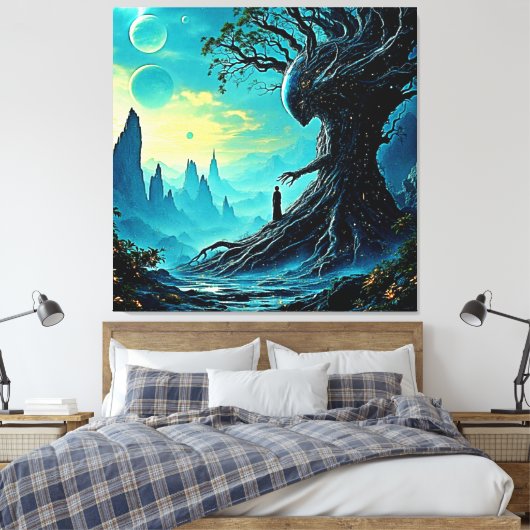 Der kosmische Baum der Fantasie Leinwanddruck (Insitu (Schlafzimmer))