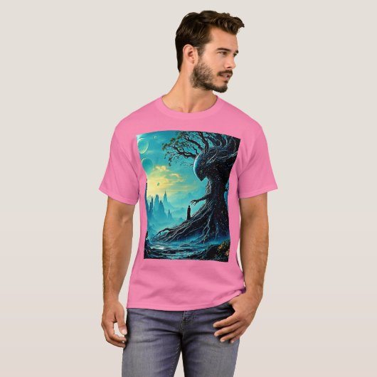 Der kosmische Baum der Fantasie T-Shirt (Vorne ganz)