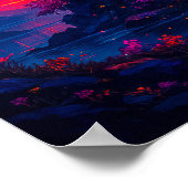 Der kosmische Baum des Lebens unter der Fantasie v Poster (Ecke)
